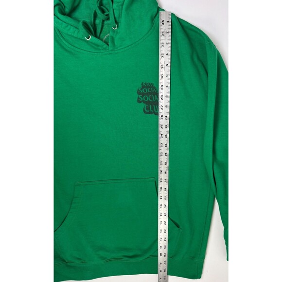Anti Social Social Club Hoodie Men Large Green Pixel Logo Graphic Streetwear USA - Picture 10 of 13